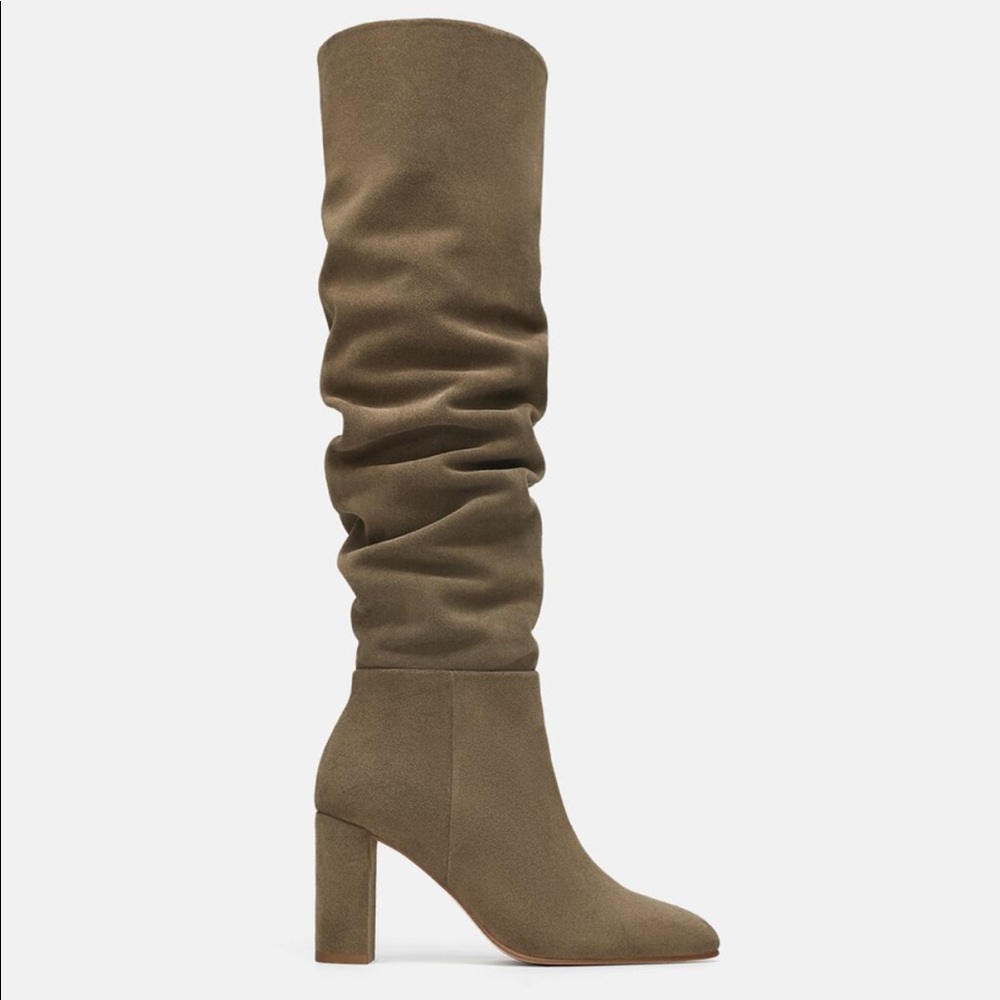 BNIB ZARA HIGH HEELED LEATHER BOOTS